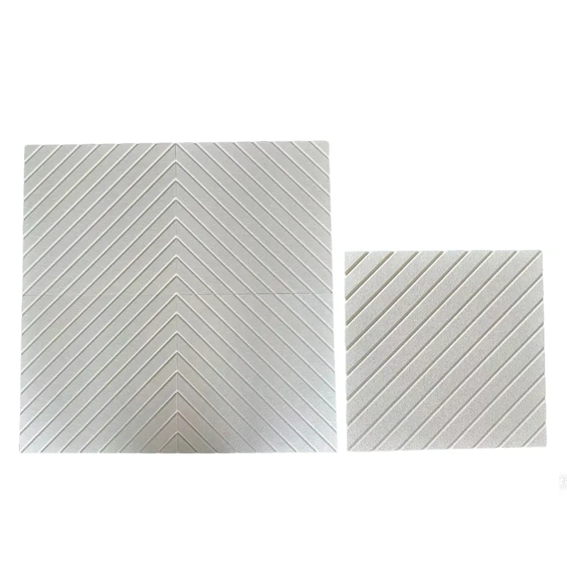 Beige V-channel PET Felt Panel Acoustic