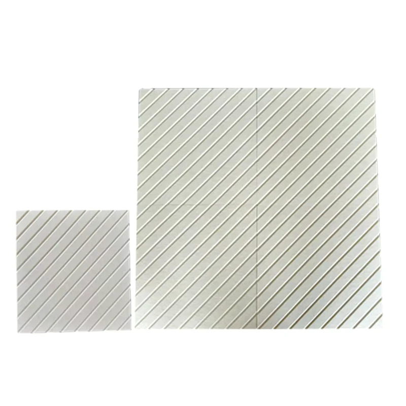 Beige V-grooved PET Felt Panel Acoustic